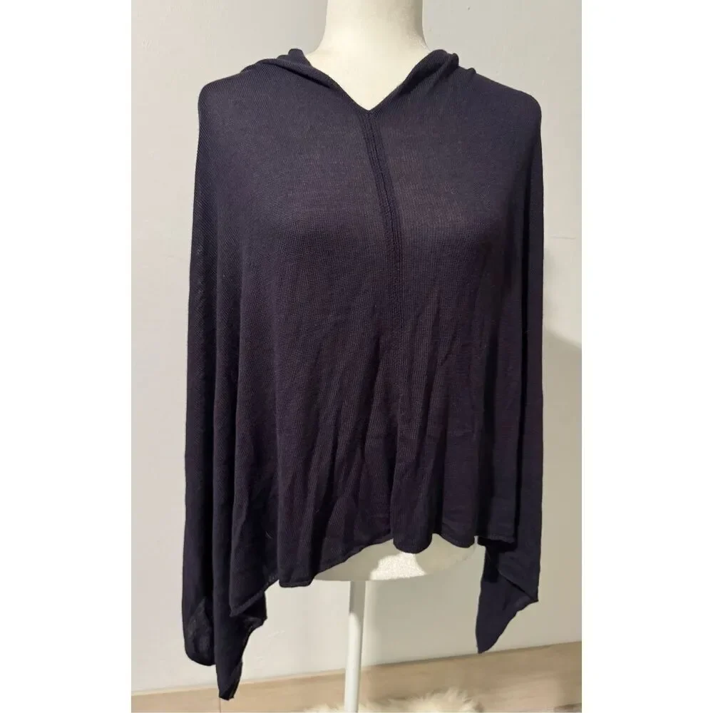 Lexi York 100% bamboo blue wrap pancho OS